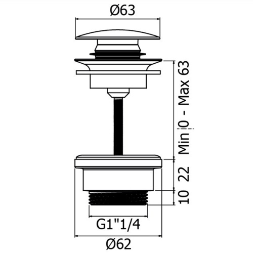 Донный клапан Click-Clack Plumberia Selection CC4201OB фото 2